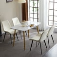 thumbnail image 7 of Ktaxon Dining Chairs Set of 4 Modern Diner Chairs with Metal Legs and PU Leather Cushion, Side Chairs for Living Room Bedroom Outdoor Lounge Beige, 7 of 7