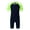 Navy Blue&Fluorescen, variant on Kids Boys Girls One Piece Surfing Wetsuit Zip Front Shorts Swimsuit UV Sun Protection Rash Purple&Black 10