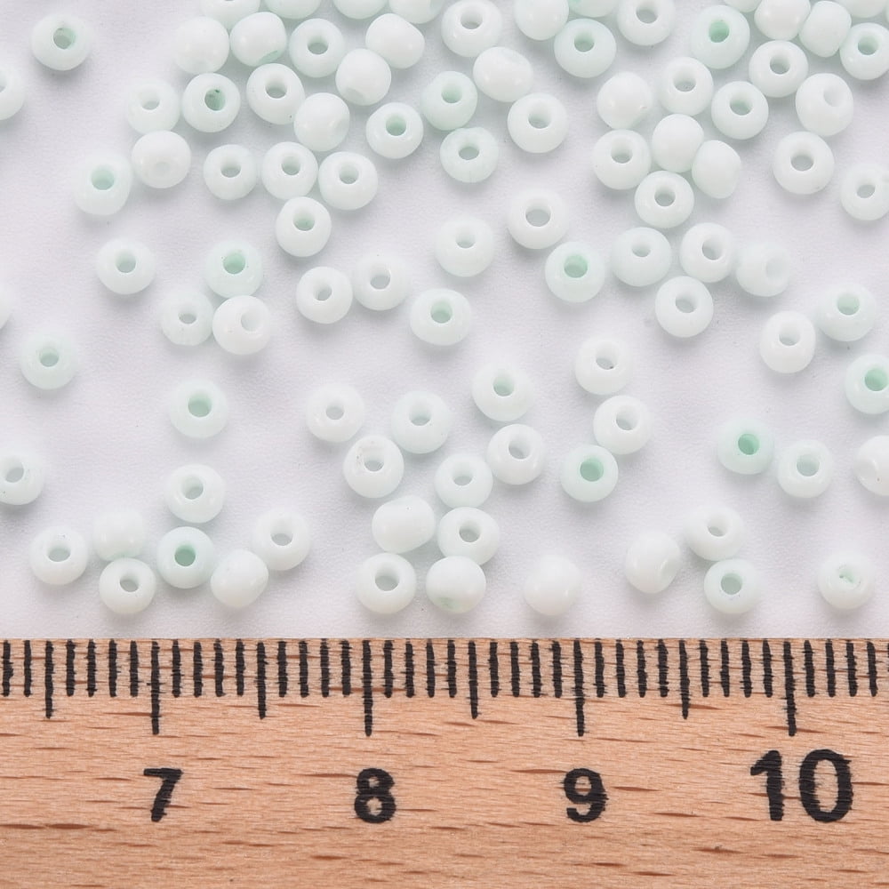 1Pound 8/0 Opaque Glass Seed Beads Round Hole Frosted Colours Round Azure 3~4x2~3mm Hole: 0.8mm 15000pcs/Pound
