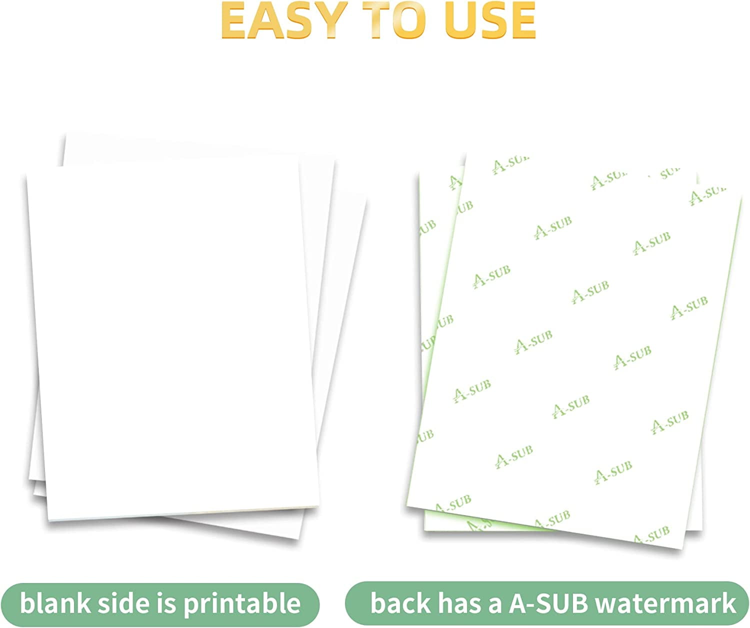 A-SUB Sublimation Paper- 150 Sheets Heat Transfer Paper 8.5x11 inch  Compatible with Inkjet Sublimation Printer 105g 