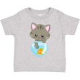 thumbnail image 3 of Inktastic Cute Cat, Little Cat, Kitty, Kitten, Fish Bowl Girls Toddler T-Shirt, 3 of 5