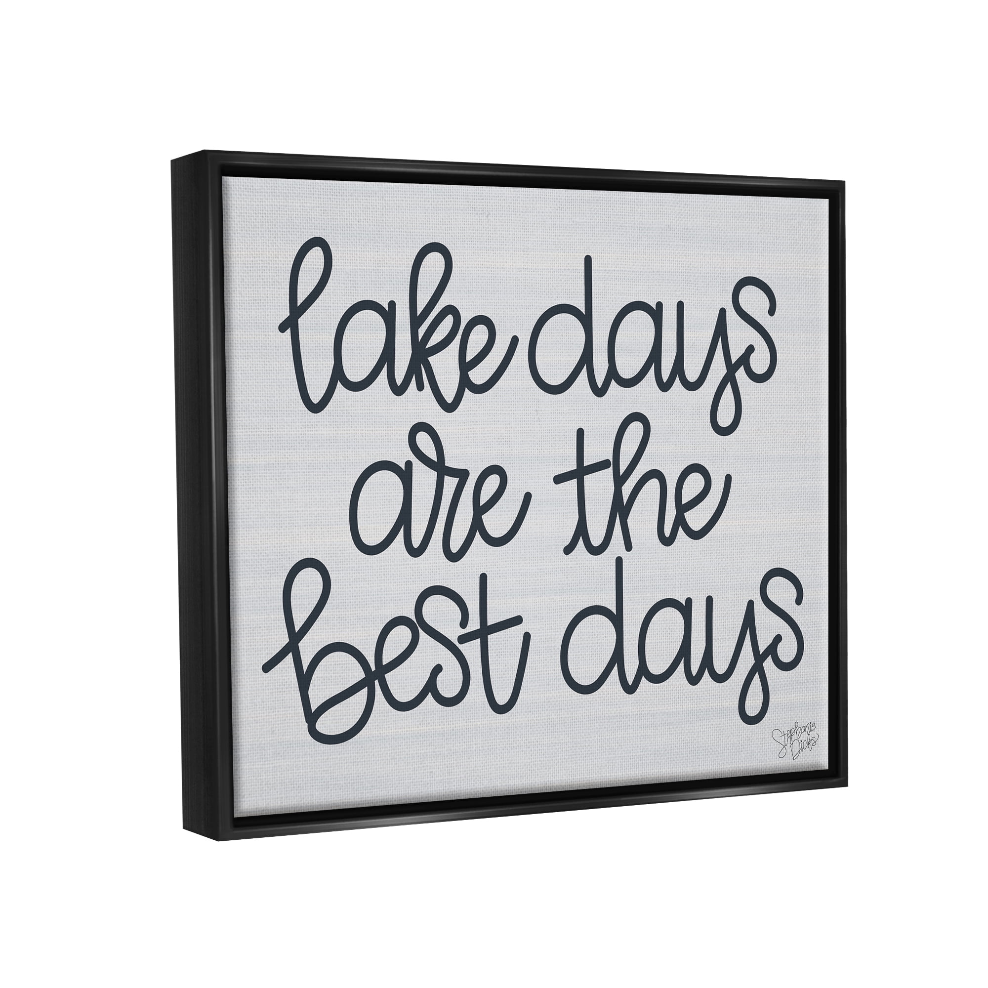 Stupell Lake Days Are Best Nautical Phrase Landscape Painting Black Floater Framed Art Print Wall Art