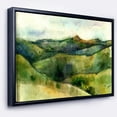 thumbnail image 1 of Designart - Montagnes Vertes Aquarelle - Peinture de Paysage Impression sur Toile Encadrée, 1 of 4