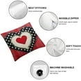 thumbnail image 4 of COMIO  Valentines Day Pillow Covers Set of 2, Plaid Red Polka Dots Heart Farmhouse Decorative Throw Pillowcases for Home Sofa Couch Cushion Decoration, 4 of 6