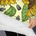 thumbnail image 3 of Oversized Wearable Blanket Hoodie,Yellow Sunflower Seed Pattern Sherpa Blanket Hoodie with Super Pockets,Super Warm Fuzzy Pullover for Women & Men, 3 of 6