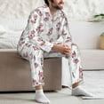 thumbnail image 7 of Fuzoiu Flamingos Tribal Print Men's Long-Sleeved Pajama,Lounge Button Down Nightwear,Mens Notch Collar Pajama Set -Large, 7 of 7