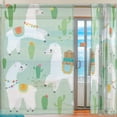 thumbnail image 2 of Coolnut 2PCS Sheer Curtains, 78"x55" Cute Llama with Cactus Gauze Door and Window Voile Curtain Panels for Bedroom Living Room, 2 of 4