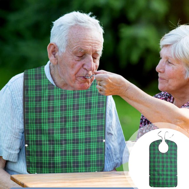 Feltree Tablier Attaché pour Personnes Âgées Adulte Adulte Bavoir en Riz Attaché