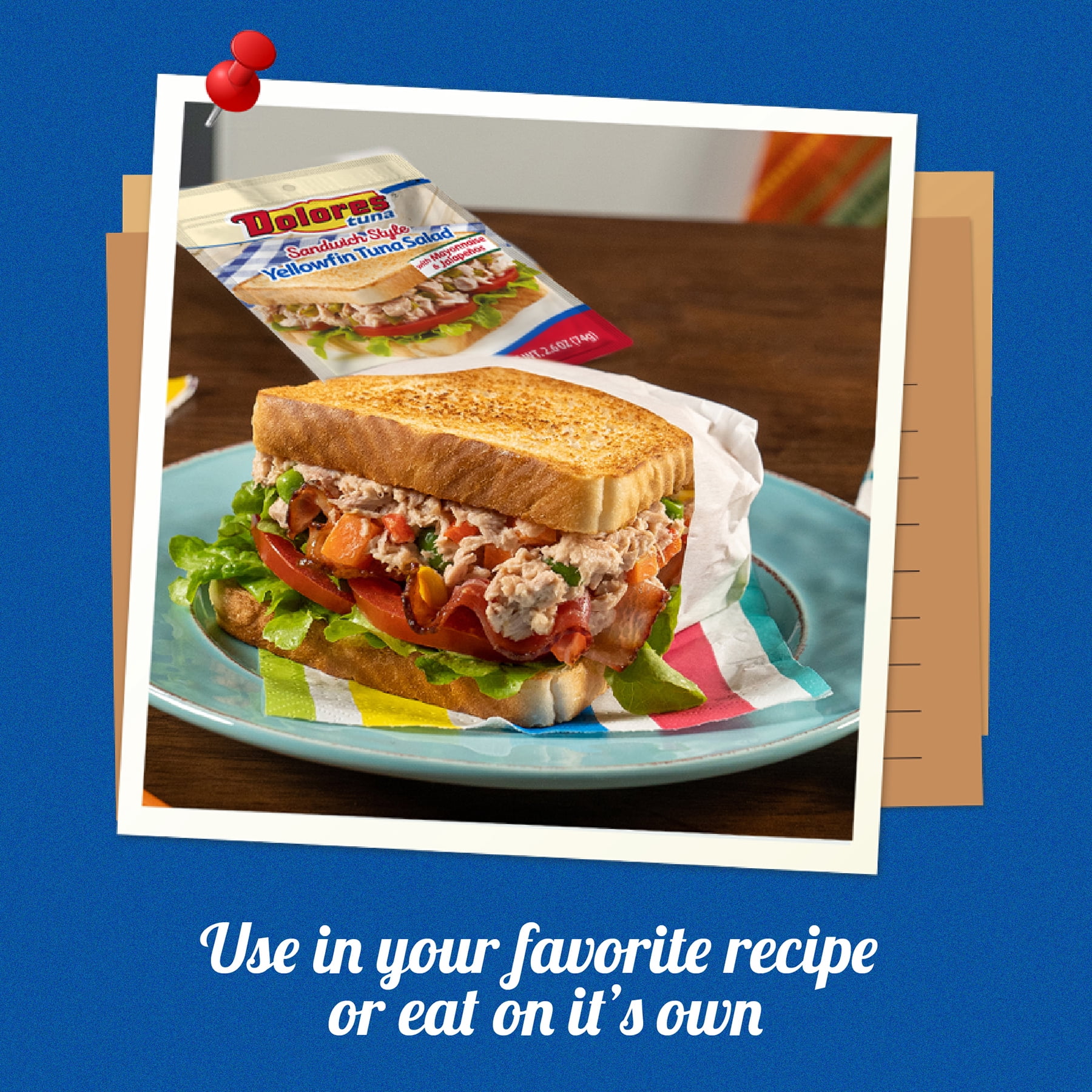 Dolores Yellowfin Sandwich Style Tuna Salad, 13g Protein, 2.6 oz Pouch