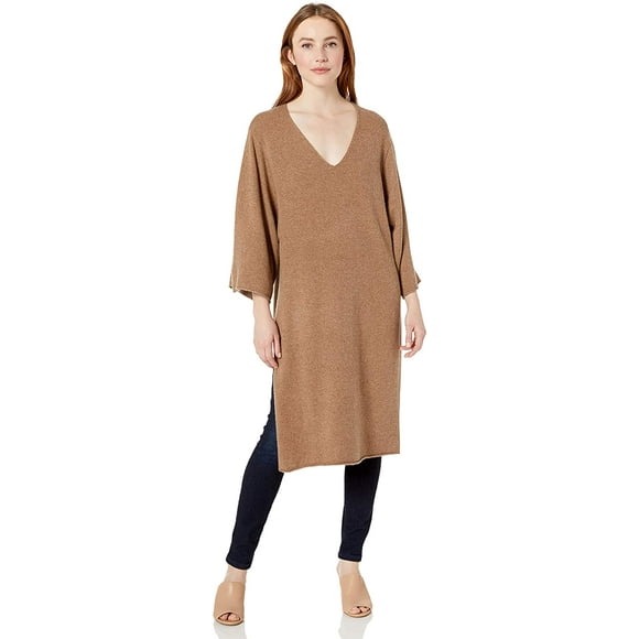 BCBGMAXAZRIA Women's Valentin Flared-Sleeve Tunic, Dark Camel, X-Small/S