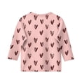thumbnail image 3 of YOUYEDIAN 3/4 Sleeve Shirts for Kids Girls 4-5 Floral Graphic Top Crew Neck Tshirt Casual Clothes Pink 4-5 Years, 3 of 4