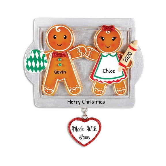 Personalized Gingerbread Couple Ornament 2024 First Christmas Together 1 Count - Ornaments by Elves