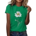 thumbnail image 2 of Fznquz Graphic Plus Size Tops for Women Casual Spring Tees Green Short Sleeve 2025 Round Neck Womens Summer Blouses, 2 of 5