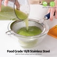 thumbnail image 3 of 18/8 Stainless Steel Mesh Strainer: U-Taste 5.5 Inch Kitchen Fine Mesh Sieve Food Colander with Riveted Sturdy Silicone Handle and 30 Mesh Hole for Straining Flour, Pasta, Fruit, Quinoa (Blue), 3 of 11