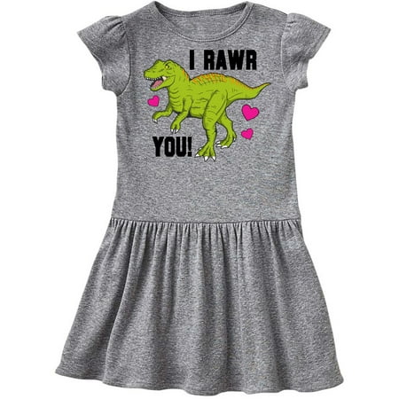

Inktastic I Rawr You Tyrannosaurs with Hearts Gift Toddler Girl Dress