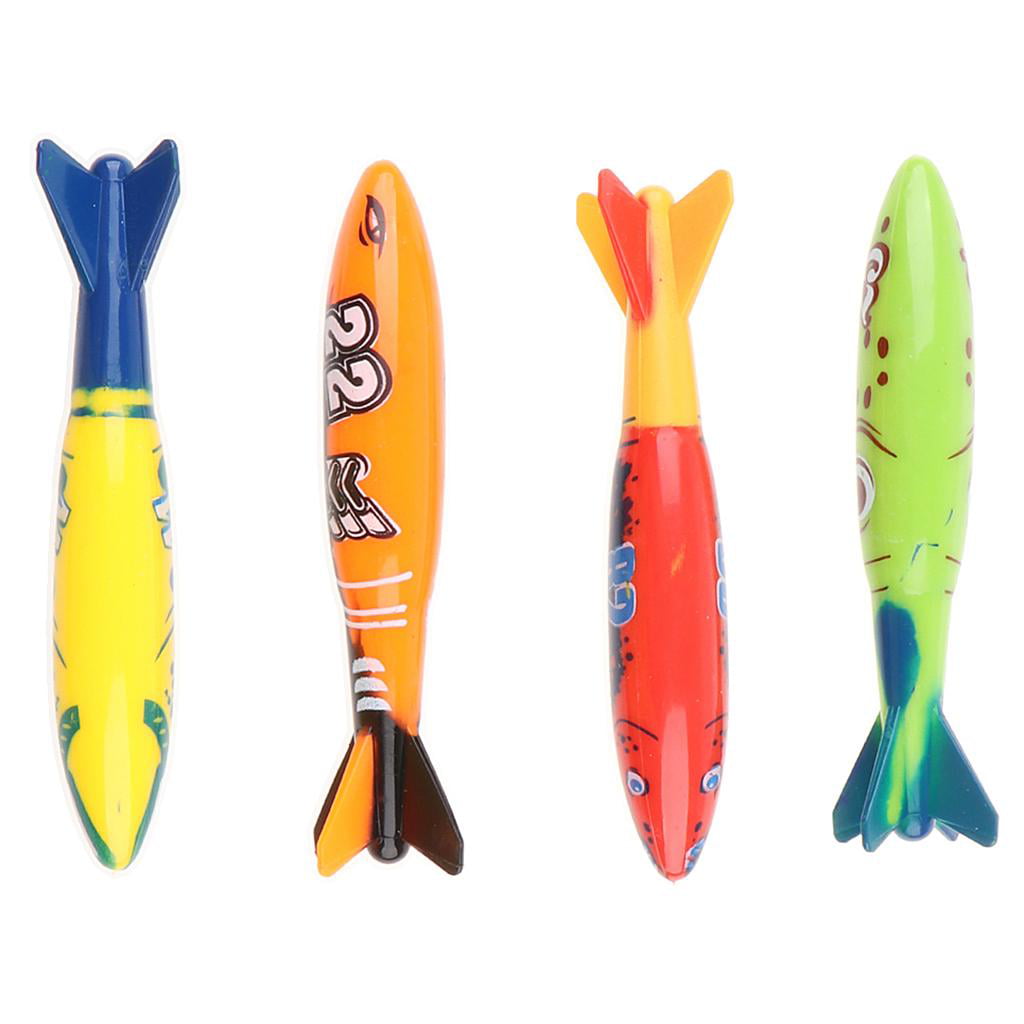Torpedo Prettyia 4 Pieces Underwater Pool Diving Sticks Game Swimming Toy 