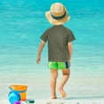 thumbnail image 4 of FORMRS Boys Rash Guard with Short Sleeves UPF 50+ Swim Shirts Sizes 3-12T, Beige Snowmen, 4 of 6