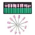 thumbnail image 1 of 12 piezas de brocas para uñas, pulido, cabezal de manicura eléctrico, cabezal de pulido de repuesto con estuche para manicura, pedicura, salón de arte de uñas, herramientas de pulido rosa, 1 of 1