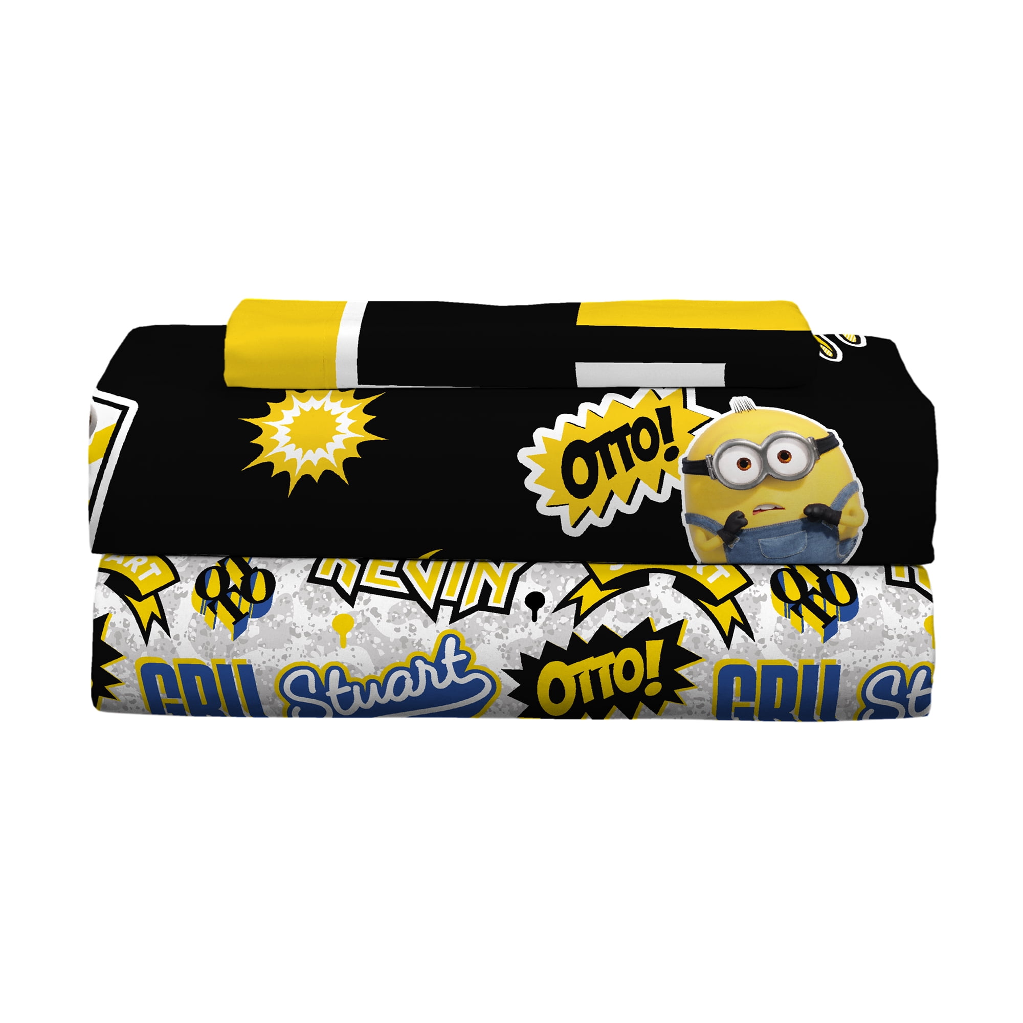 Minions Kids Twin Sheet Set, Black and Yellow, Universal