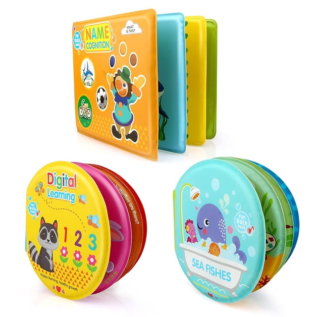 Juguetes de baño para bebés Growsland Soft, educativos, paquete de 3