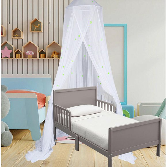 1.5M Bed Canopy with Glow in Dark for Baby Kids, Fluorescent Crib Mosquito Net with Fire Retardant Fabric (For 1.2-1.5m Bed)