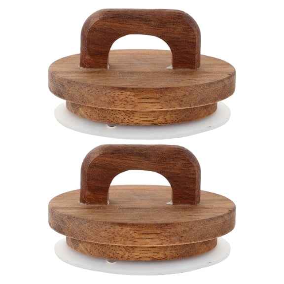 SEWOART 2Pcs Airtight Wooden Jar Lids with Silicone Seal and Handle for Wide Mouth Glass Canisters
