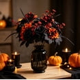 thumbnail image 4 of Gothic Halloween Artificial Bouquet 12.2In, Faux Rose Sunflower Dahlia Dark Floral Arrangement for Halloween Table & Window Seasonal Decor,Black, 4 of 6