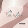 thumbnail image 4 of Boucles d'Oreilles pour Enfants / Enfants / Filles, à Vis, Chiot, Ami Chien - Argent Sterling, 4 of 7