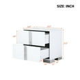 thumbnail image 6 of Mirrored Nightstand - 23.3" Wide 2-Drawer Bedside Table with Metal Handles, 90lb Capacity, 6 of 9