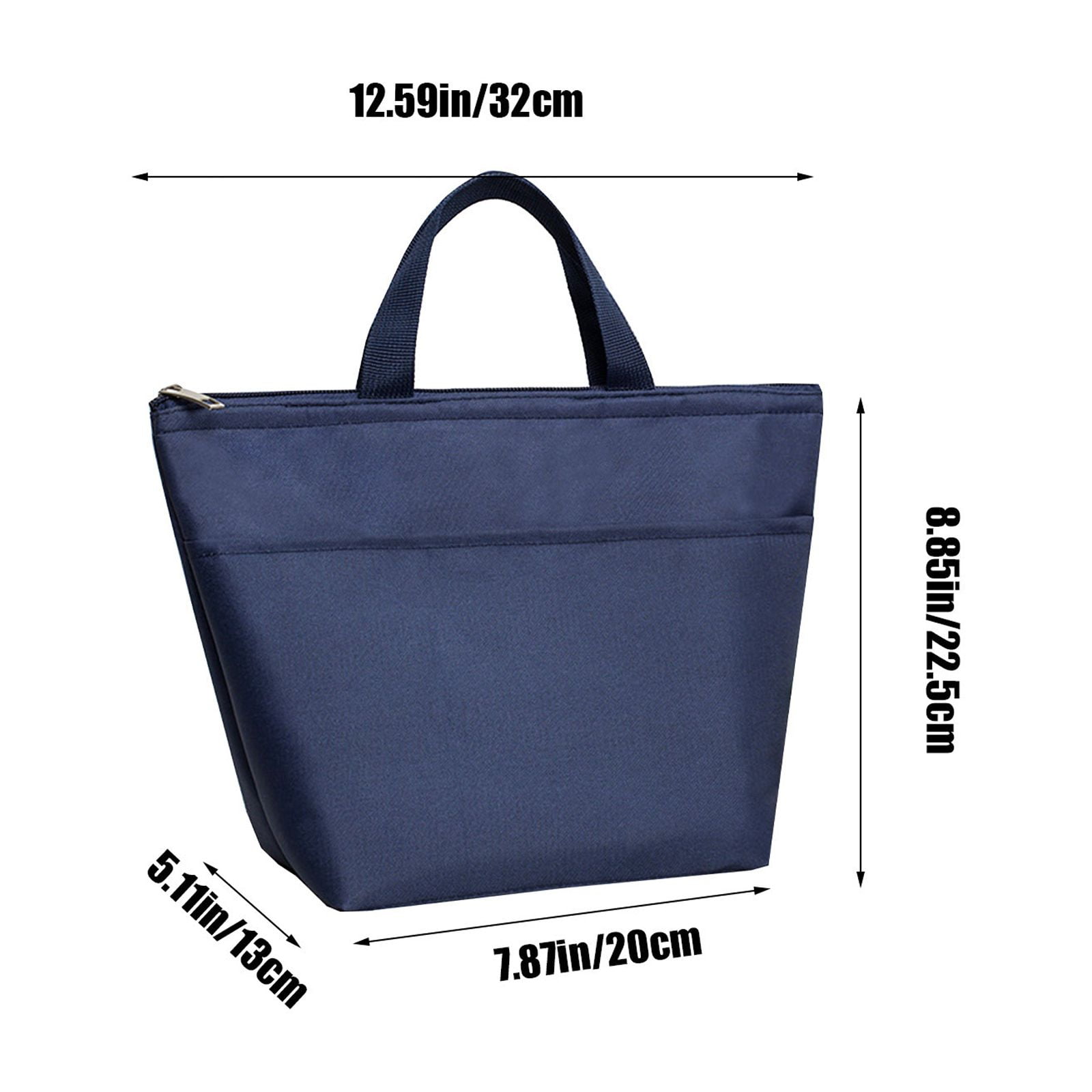SCNOR Lunch Bag for Women and Men,Insulated Lunch Tote,Stitch Bento Bags,Oxford cloth,Blue