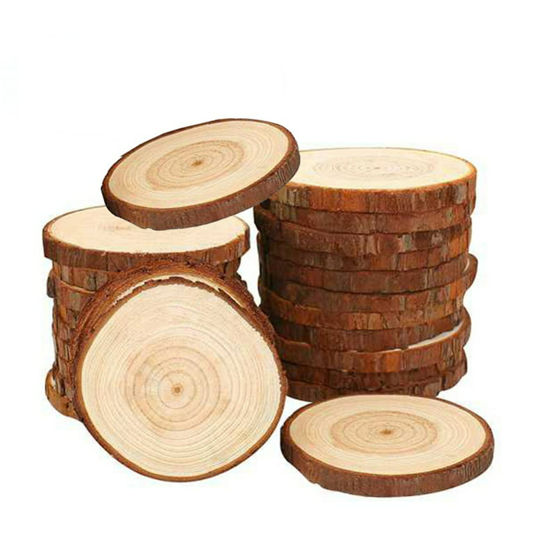 Yangbaga 5pcs Unfinished Natural Wood Slices-5.9inch Round Wooden Discs Circles for Crafts Unfinished Wood Coasters for Centerpieces DIY Crafts/Door