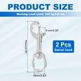 thumbnail image 2 of Uxcell Swivel Eye Bolt Snap Hooks Heavy Duty Single Ended Flag Clips Load for Flag Pole Pet Leash Leather Craft 2.76x0.63", 2 of 7