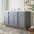 thumbnail image 2 of 54 in. W x 21 in. D x 32.5 in. H Bath Vanity Cabinet without Top in Silver, 2 of 5