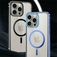 thumbnail image 3 of Allytech for iPhone 15 Pro Max Magnetic Case Compatible with Magsafe, Plating Aluminium Frame Clear Back Cover Slim Fit Anti-Yellow Phone Case Cover for Apple iPhone 15 Pro Max - Black, 3 of 11