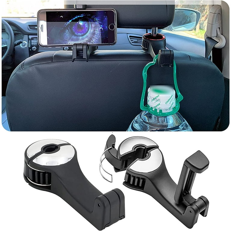 2 in 1 Car Headrest Hidden Hook, Upgraded Car Seat Hook with Phone  Holder,Universal Car Headrest Hooks for Bag/Purse/Toys/Groceries(White,2PC)  