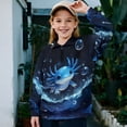 thumbnail image 2 of Uorisanigo Girls Half Zip Pullover Sweatshirt Oversized Long Sleeve Lapel Zipper Sweatshirt Lightweight Blue Bubble Axolotl Athletic Pullover Jackets Fall Spring Outfits Clothes, 2 of 7