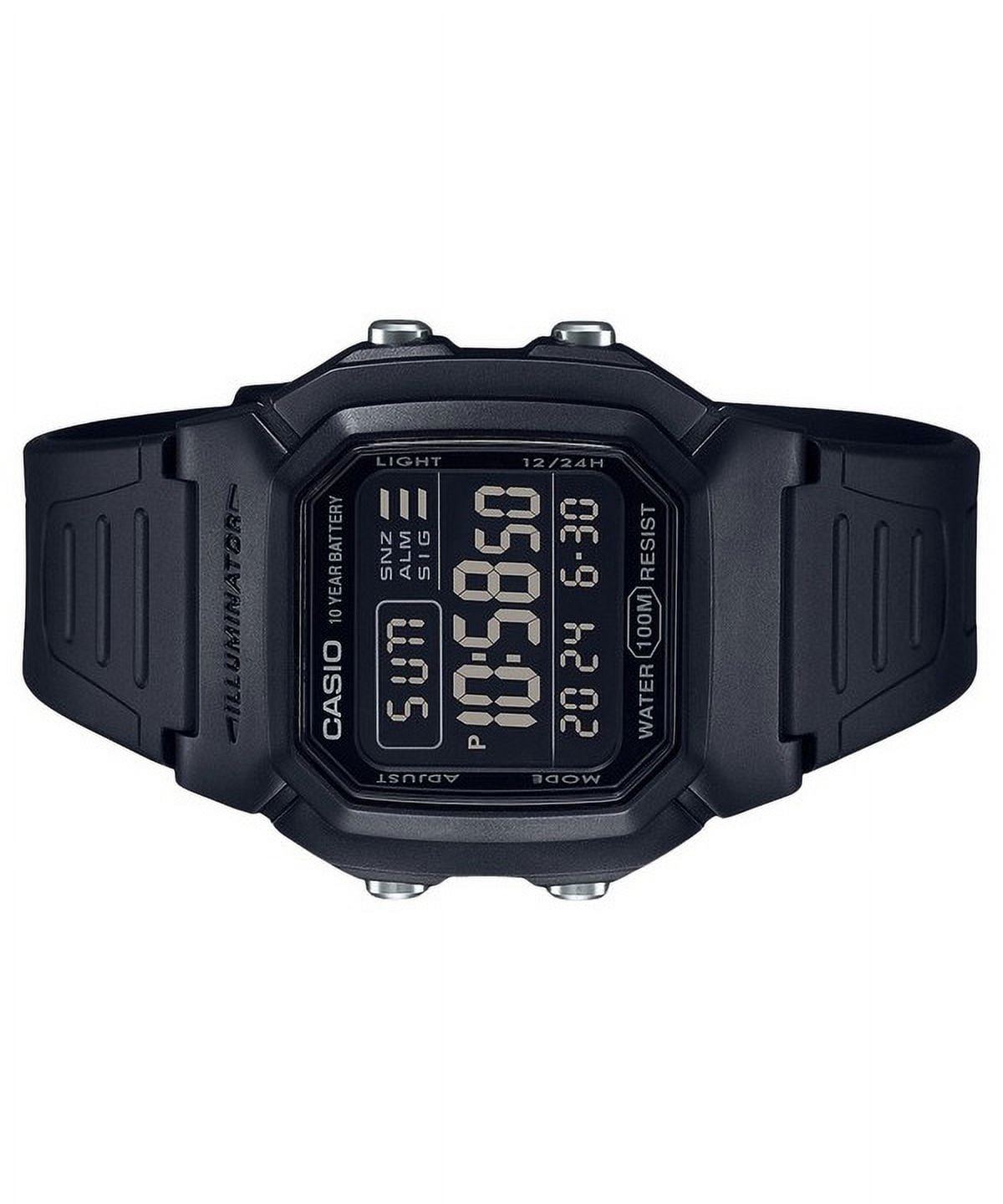 Casio Digital Black Resin Strap Quartz Men's Wristwatch, W-800H-1BV