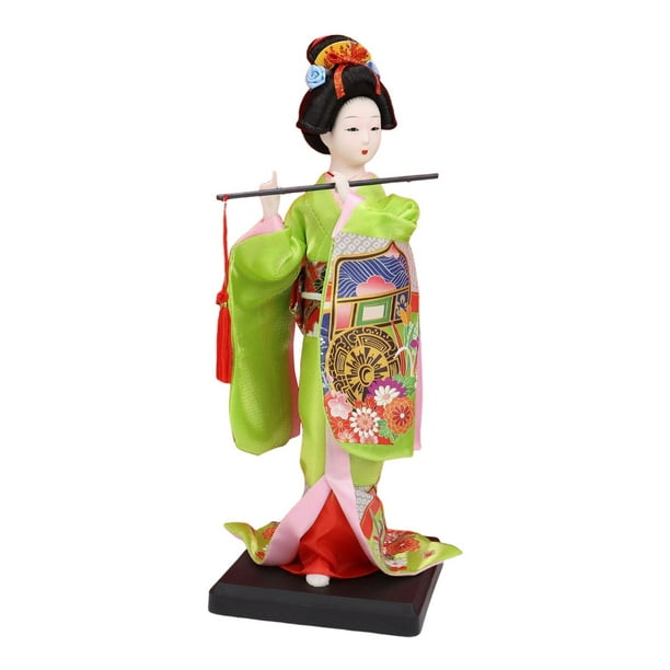Muñeca geisha japonesa étnica, figura coleccionable, adorno de 23 cm, estatua artesanal de mujer, muñeca kimono para mesa, estante, regalo para niños Estilo H