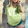 thumbnail image 1 of Hot Sale!! T-Shirts de la Saint-Valentin pour Femmes Imprimés Graphiques Mignons Léopard Cœur Amour T-Shirts Décontractés Manches Courtes Col Rond Vert + TTG, 1 of 7