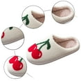 thumbnail image 5 of GHSOHS Plush Cherry Slippers for Women Men Cute Cartoon Home Shoes Comfortable Soft Cotton Fuzzy Slippers Indoor Outdoor Flat Slides, 5 of 7