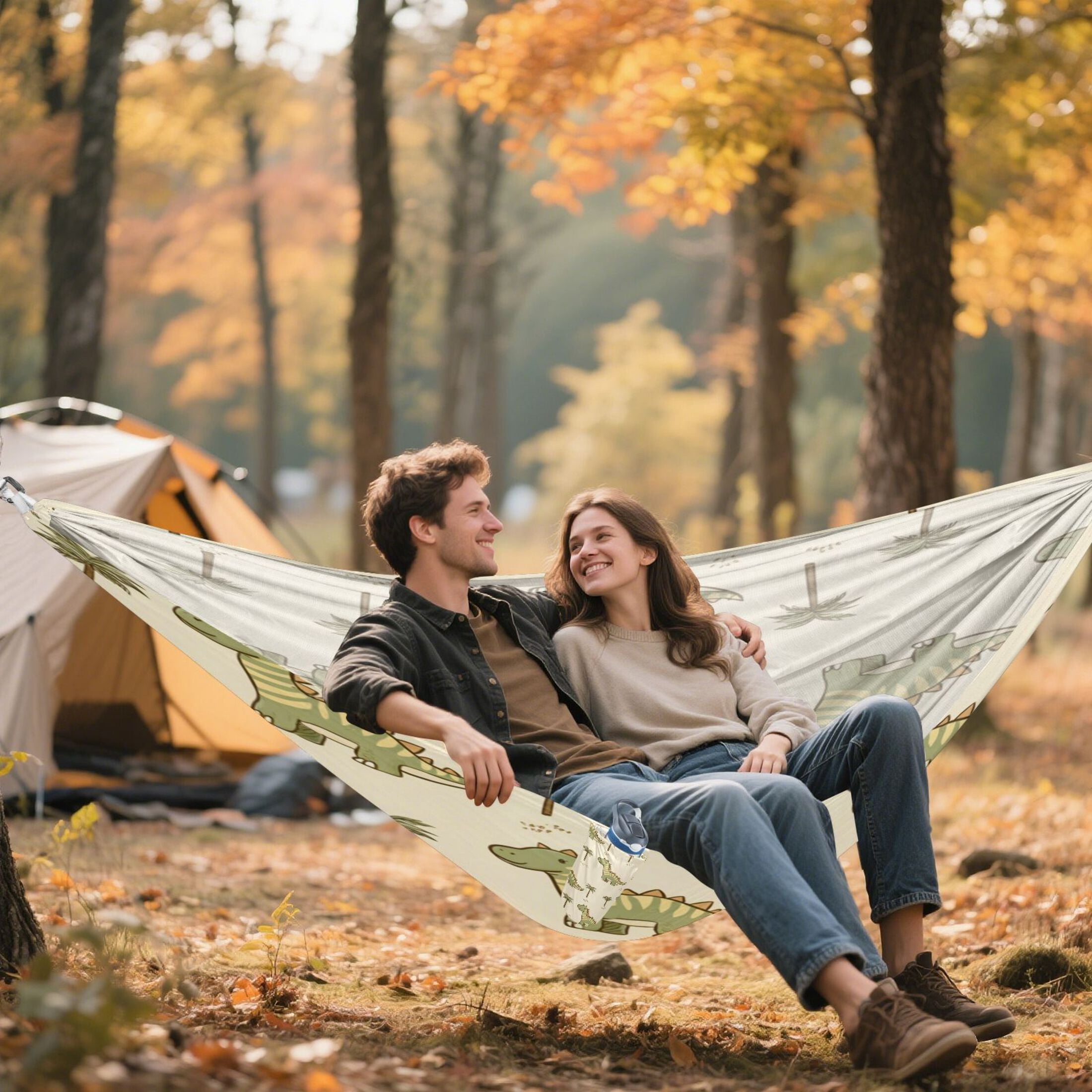Hammock Camping Hammock Nylon Portable Hammock Travel Camping Hammock Green Digital Dino Pattern