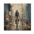 thumbnail image 3 of Designart "Bicycle Street Euphony Papercut" Bicycle Print on Natural Pine Wood, 3 of 5
