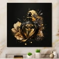 thumbnail image 2 of Designart Chic Black And Gold Perfume Bottle VII Canvas Wall Art, 2 of 5