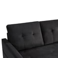 thumbnail image 6 of BSHTI3 in 1 Convertible Sofa Bed, Modern Pull Out Couch Sleeper Bed with Adjustable Backrest, Velvet Loveseat Couch with Pillows & Pockets for Living Room Apartment – Black, 6 of 9