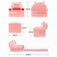 thumbnail image 2 of Clearance Sales today Plush Foldable Kids Sofa Backrest Armchair 2 In 1 Foldable Children Sofa Cute Cartoon Lazy Sofa Children Flip Open Sofa Bed for Living Room Bedroom without Liner Filler, 2 of 3