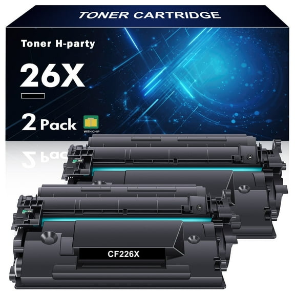 Toner H-Party 2-Pack Compatible Toner Compatible for HP 26X CF226X 26A CF226APro M402n M402dn MFP M426fdw M426fdn M426dw M402 M402dn M402dw Printer Ink High Yield (Black)