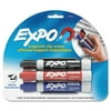 Expo Magnetic Eraser Clip and Marker Set, Low-Odor with Chisel Tip (Red, Black, Blue)