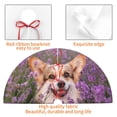 thumbnail image 6 of Kll 48" Christmas Tree Skirt Dog In Lavender Flowers Xmas Tree Skirts Mat For New Year Xmas Holiday Party Indoor Outdoor Home Decoration, 6 of 9