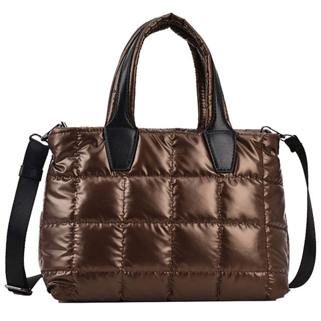 Bolso tipo cartera informal para mujer, de gran capacidad, acolchado, suave, para compras al aire libre