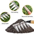 thumbnail image 5 of Garden Rake - Traditional Carbon Steel Rake, Teeth Rake, for Weeding/Detangling/Sowing 5 Steel Teeth (Without Stick), 5 of 5